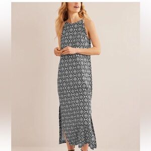 Boden Black and White Geometric Maxi Dress